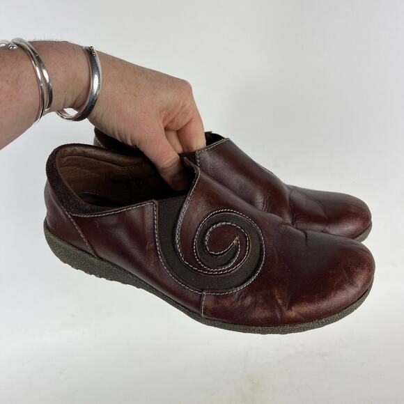 L' Artiste Spring Step Comfort Shoes Women's 7 Burgundy Leather Slip On Casual - Picture 10 of 12